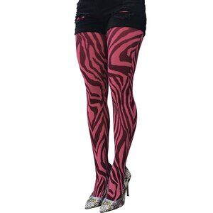 Pink Zebra Tights | Patterned Pantyhose for Women | Gift for her!